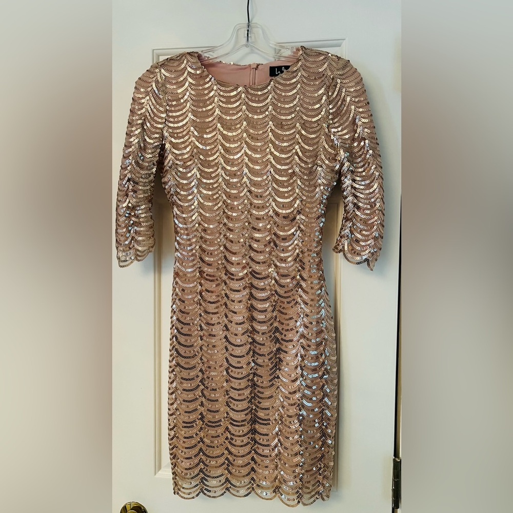 Lulus gold sparkle mini dress